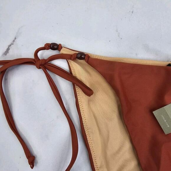 J Crew Swim Bottom Curved Waist String Bikini High Cut Mid Rise Terracotta - Picture 2 of 10